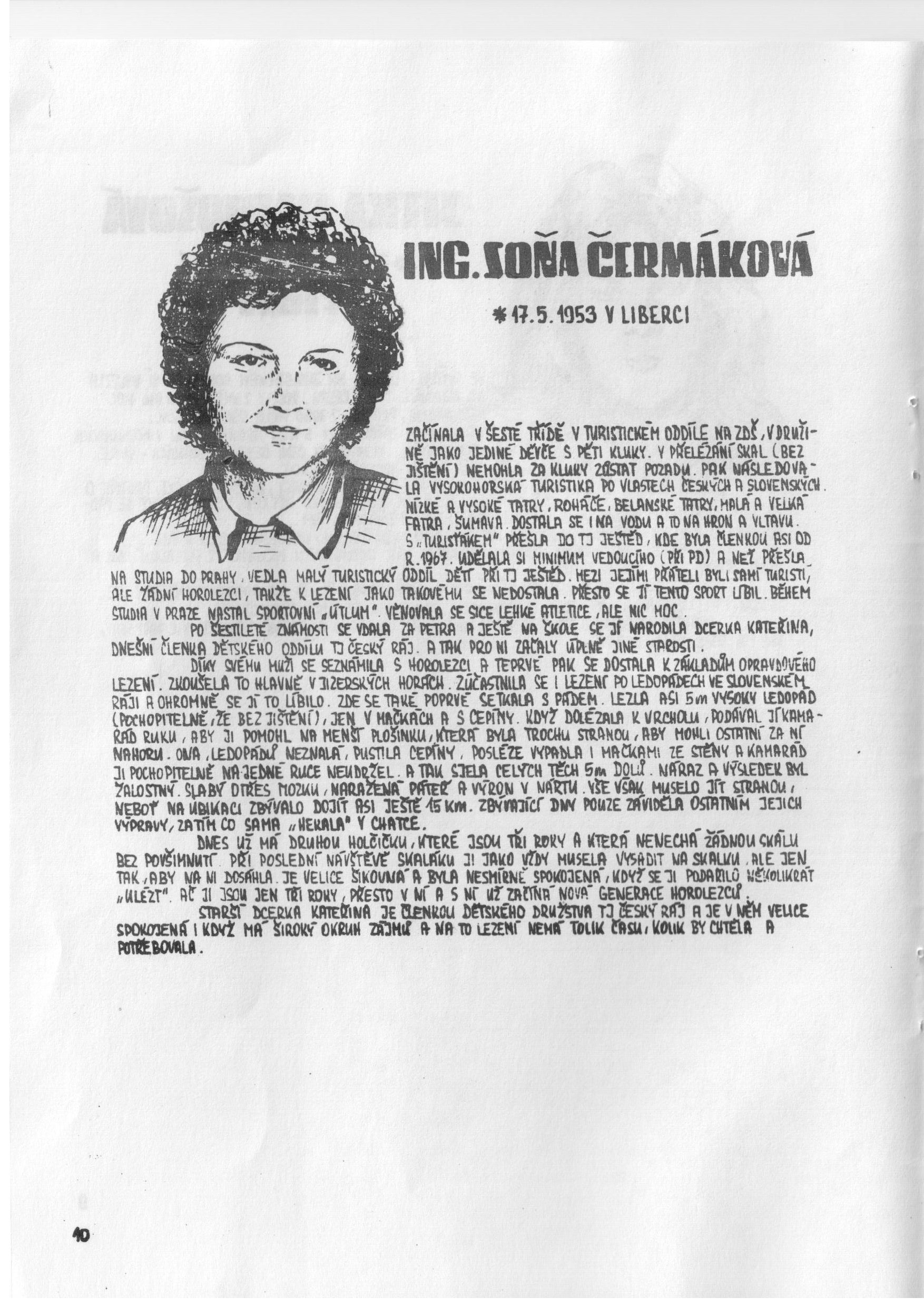 List z 2. dílu monografie HO Turnov (Jindřich Sochor, 1986-1987)
