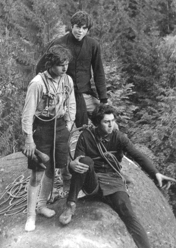 Zleva Vláďa Sochor, Honza Ledabyl, Zdeněk Ledabyl (archiv Jindřicha Sochora, 1970)