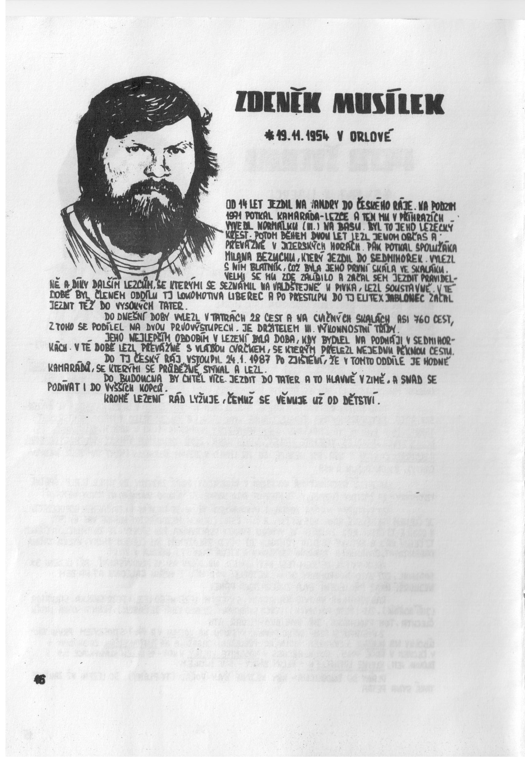List z 2. dílu monografie HO Turnov (Jindřich Sochor, 1986-1987)