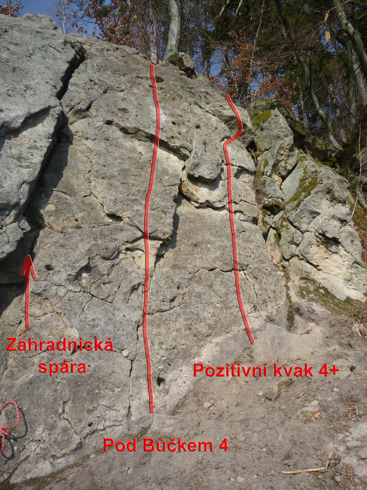oblast: Moravské pískovce, sektor: Hostýnské vrchy, podsektor: Skály u Držkové, skála: DUNIVÁ PLOTNA