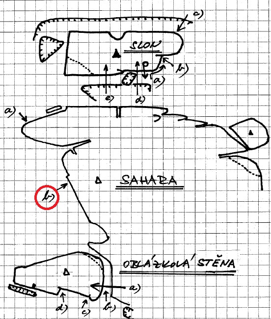 oblast: Severní oblasti Českého Ráje, sektor: Drábovna, skála: SAHARA - M, cesta: ORTHODOX
