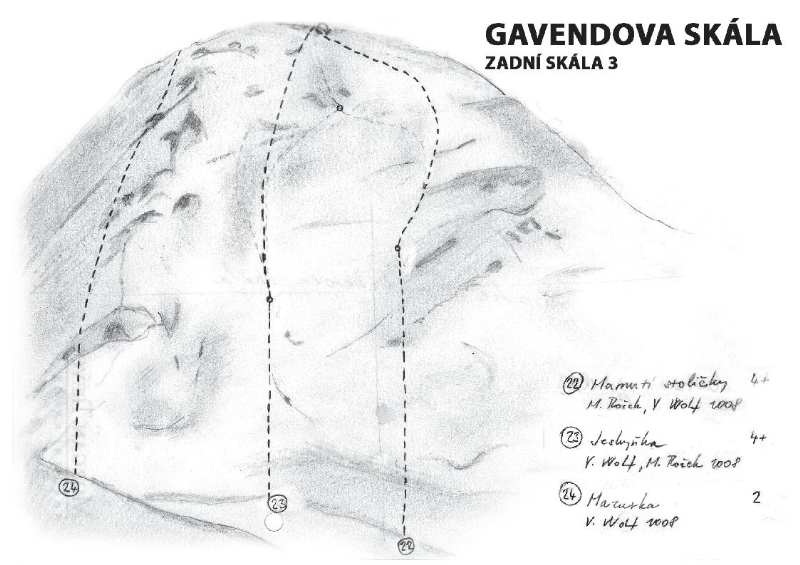 oblast: Moravské pískovce, sektor: Chřiby, podsektor: Gavendova skála, skála: EDLICHEROVA SKÁLA